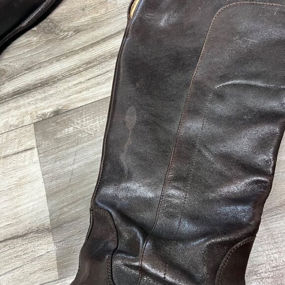 Frye Paige Tall Leather Riding Boots Chocolate Brown Women’s Size 8.5 - Picture 9 of 14